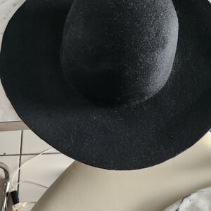 H&M Black Felt Wide-Brim Hat